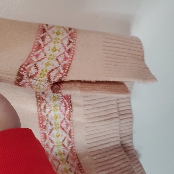 Anthropologie Aimee Alpaca Pullover Sweater Pompom Size Small Longer Length Pink - Picture 6 of 14